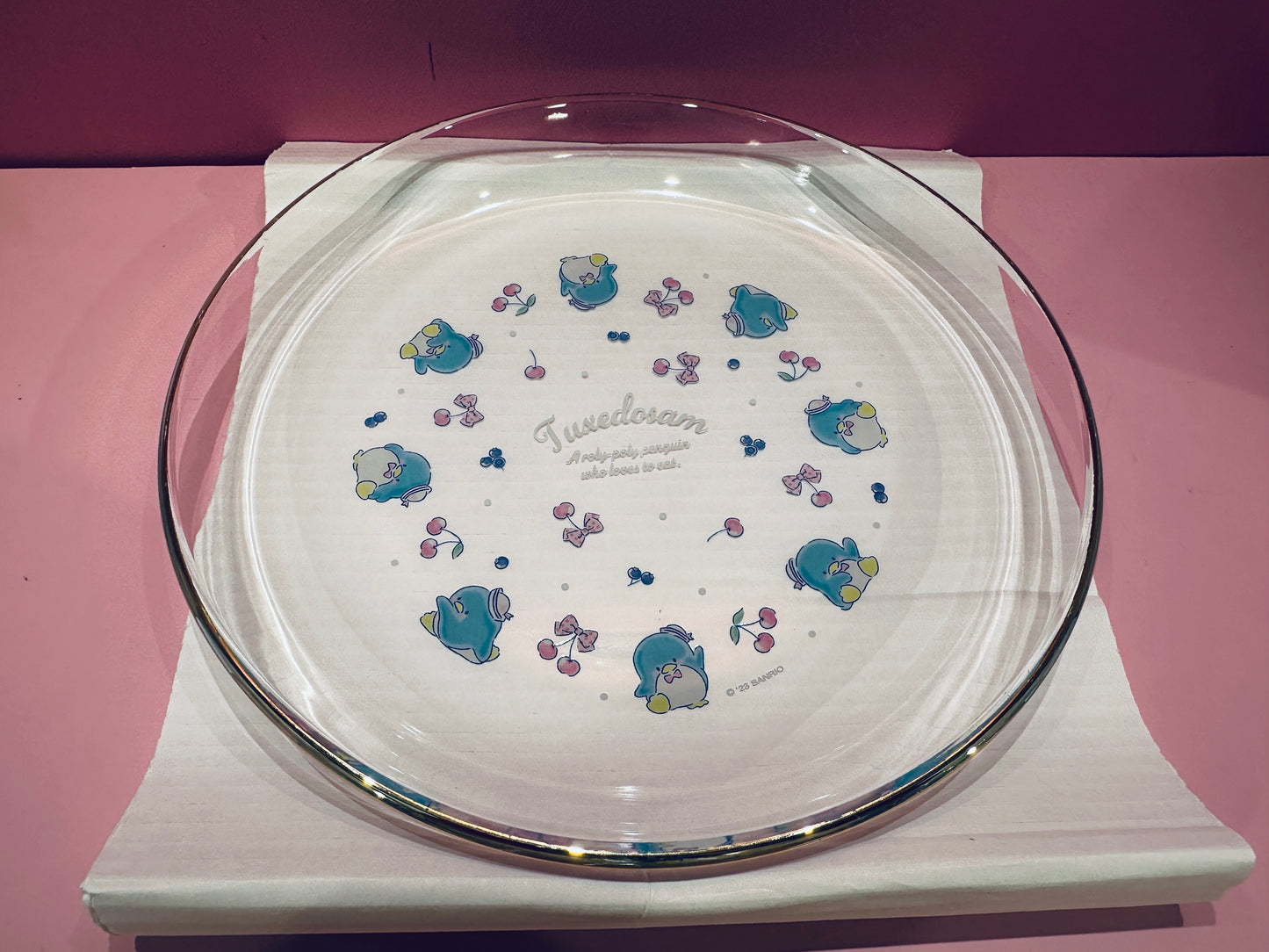 SANRIO ORIGINAL TUXEDOSAM GLASS PLATE