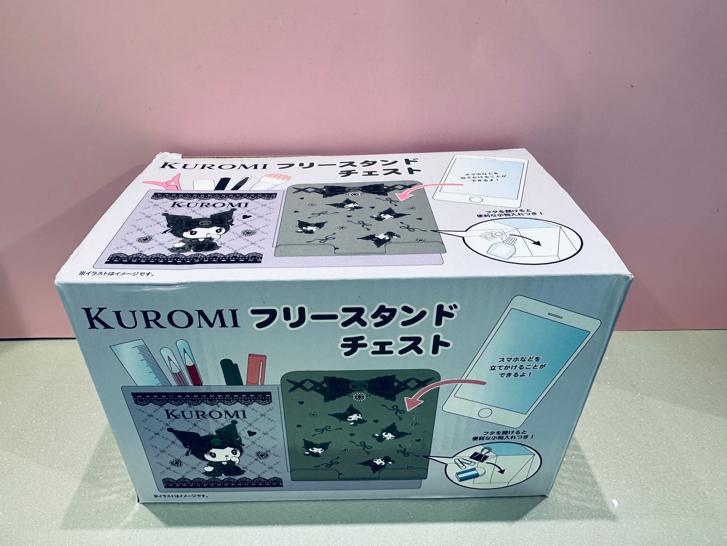 SANRIO JAPAN ORIGINAL KUROMI DESK TOP ORGANIZER BOX / CELL PHONE STAND