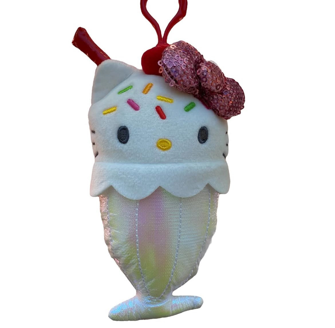 SANRIO HELLO KITTY SHAKE BURGER SHOP MASCOT CLIP / PLUSH