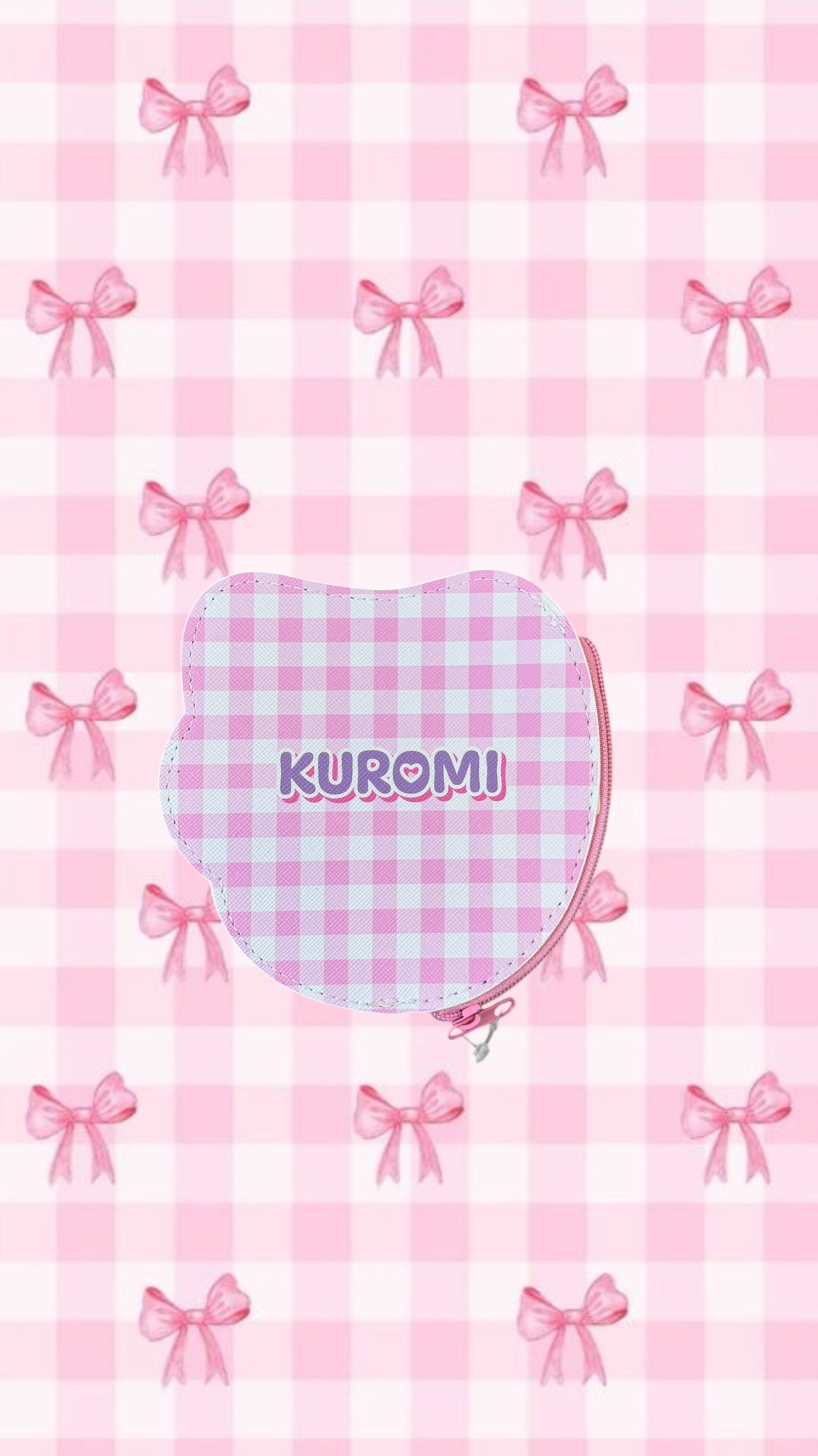 SANRIO KUROMI DIECUT PASTEL CHECK DIECUT COIN PURSE