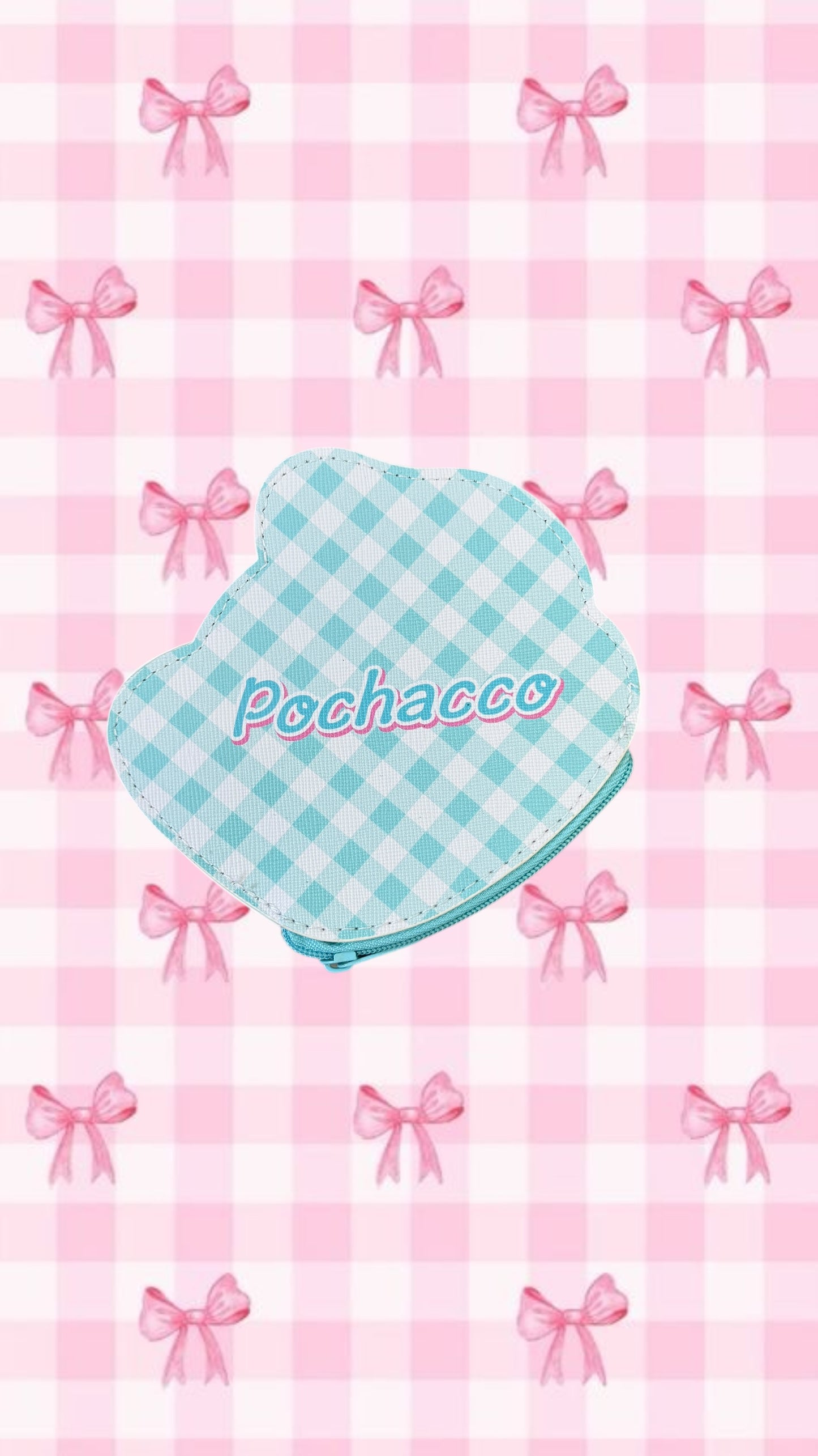 SANRIO POCHACCO DIECUT PASTEL CHECK DIECUT COIN PURSE