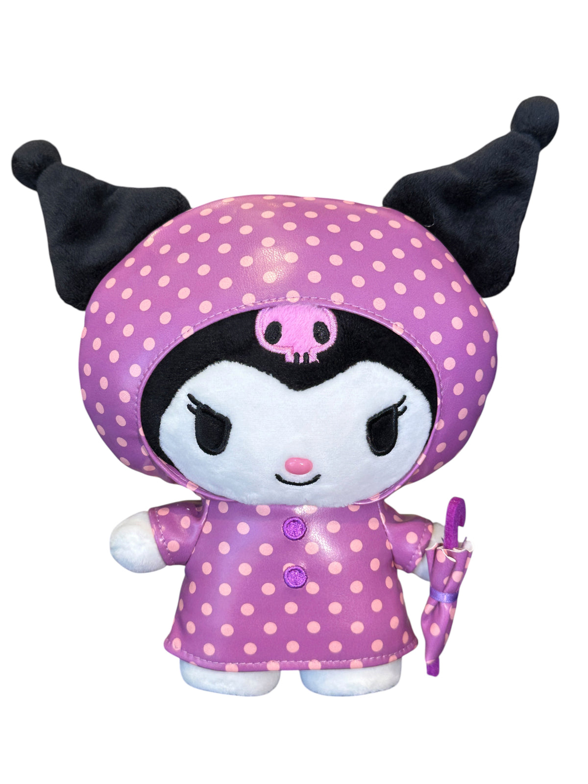 SANRIO KUROMI 7 IN STANDING PLUSH RAINCOAT