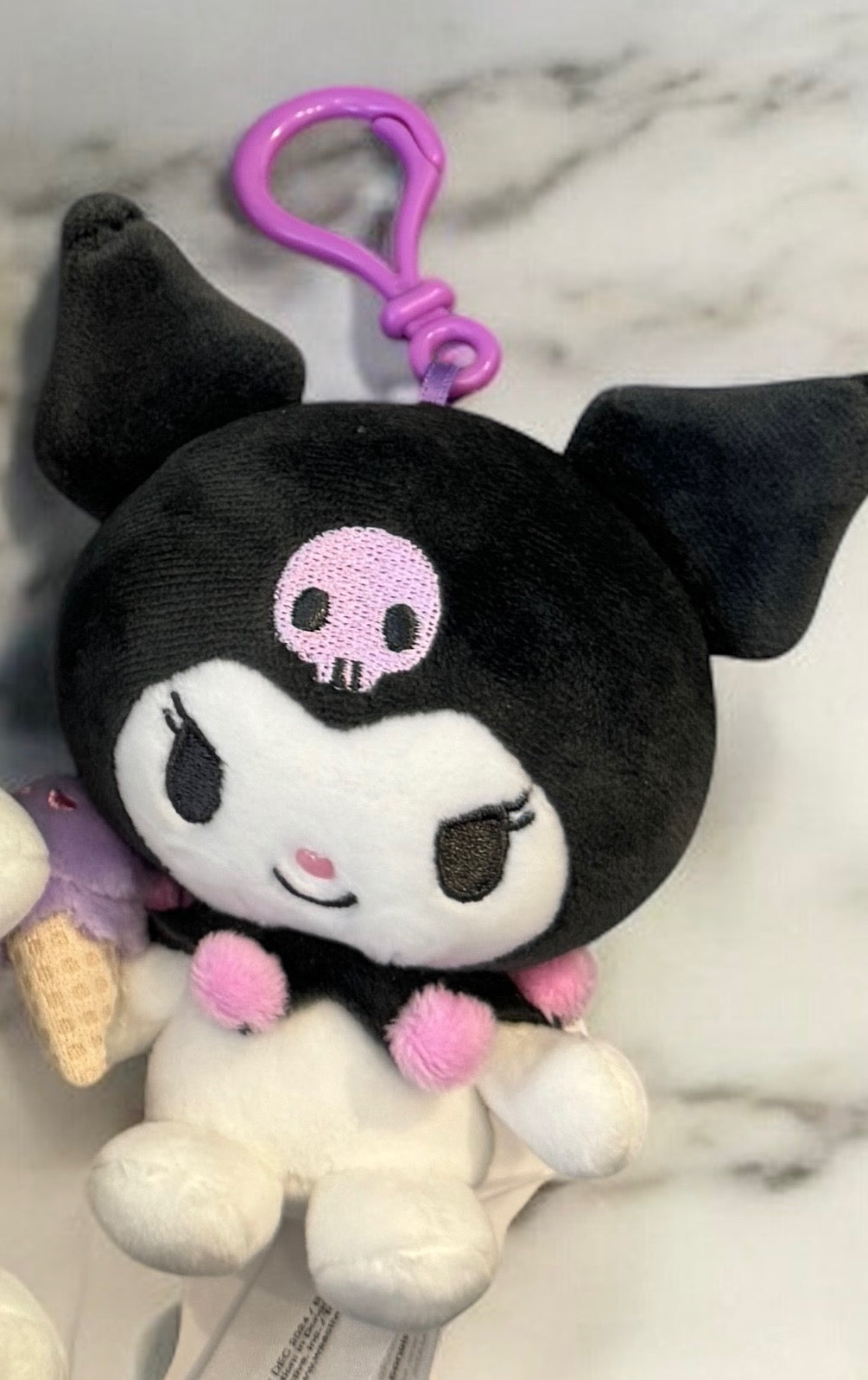 SANRIO KUROMI DIECUT PASTEL CHECK MASCOT CLIP CHARM