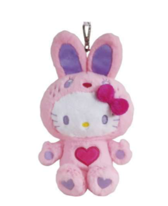 SANRIO ORIGINAL HELLO KITTY PINK COLORFUL BUNNY HANGING PLUSH MASCOT