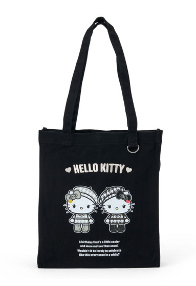 SANRIO ORIGINAL HELLO KITTY HELLO MIMMY MINI TOTE BAG MONOCHROME GIRLY