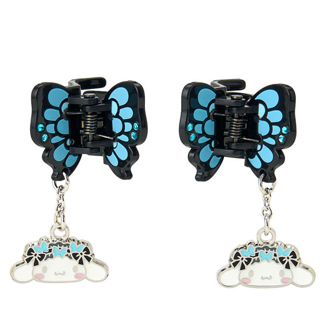 SANRIO ORIGINAL MINI HAIR CLIP SET CINNAMOROLL BUTTERFLY SWAYING CHARM