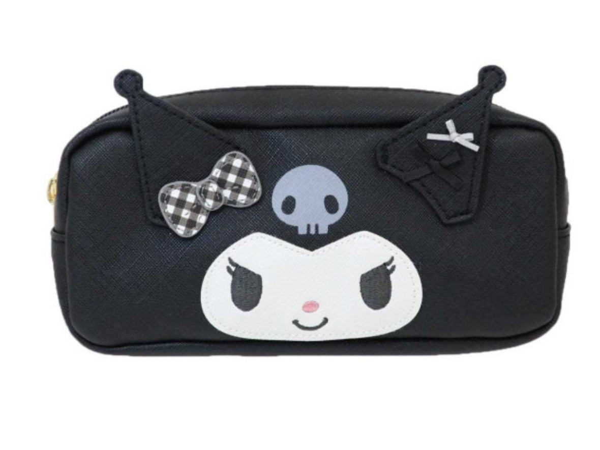 SANRO ORIGINAL KUROMI GINHAM CHECK PEN CASE SQUARE POUCH