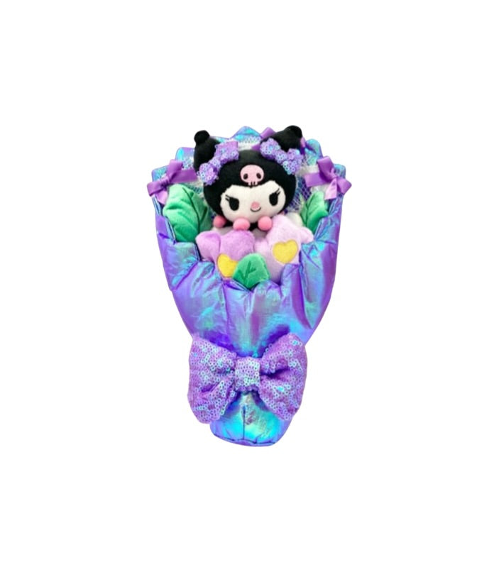 SANRIO KUROMI 8 IN PLUSH FLOWER BOUQUET