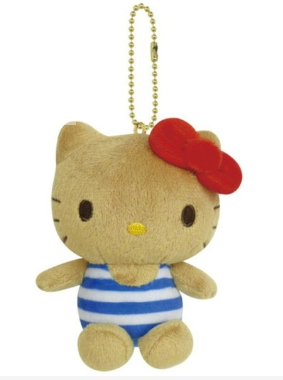 SANRIO ORIGINAL HELLO KITTY MARINE MASCOT WITH BALL CHAIN SUNTAN SERIES