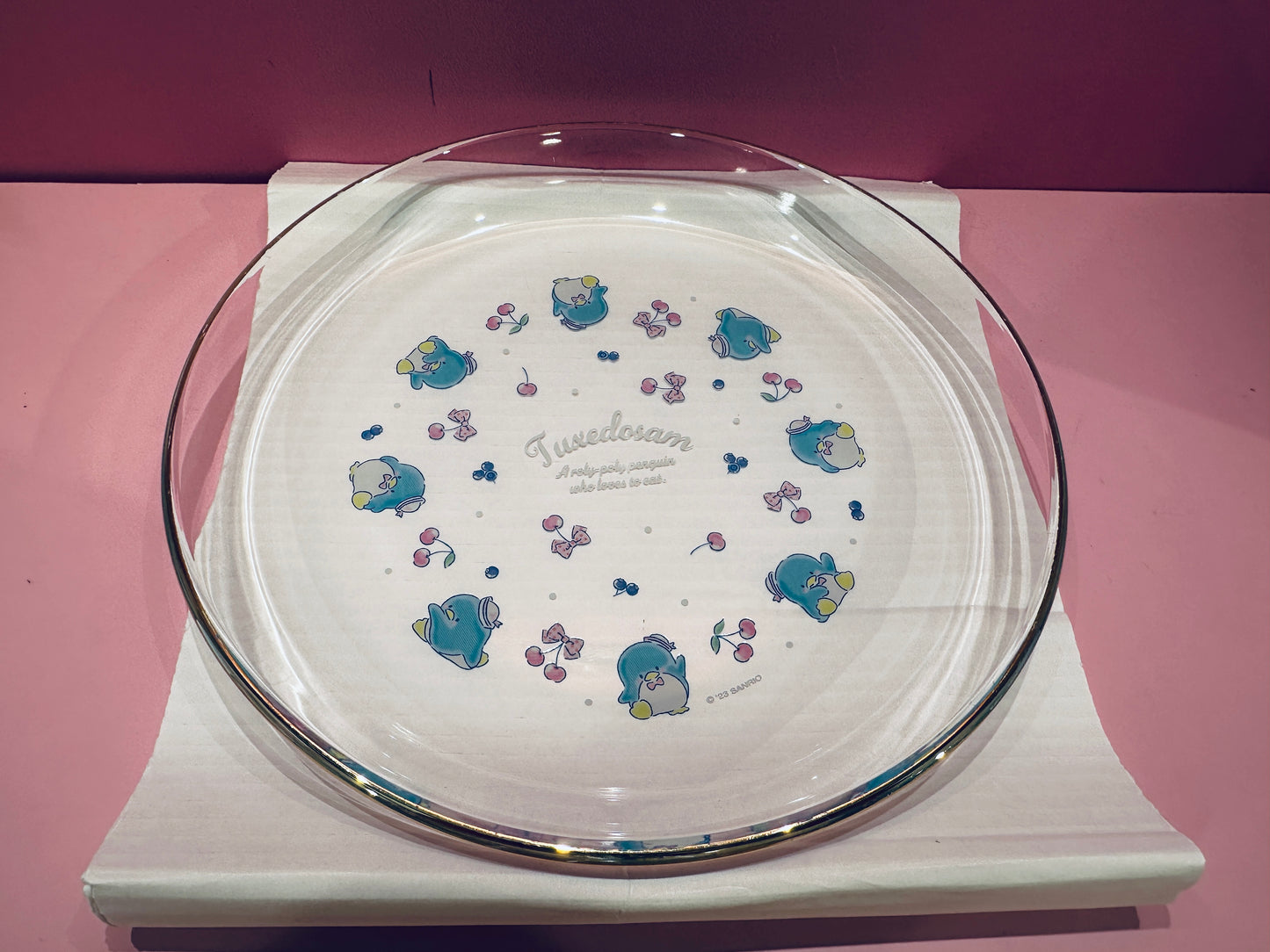 SANRIO ORIGINAL TUXEDOSAM GLASS PLATE