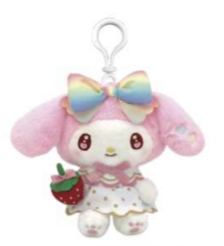 SANRIO MY MELODY MASCOT CLIP ON STRAWBERRY RAINBOW