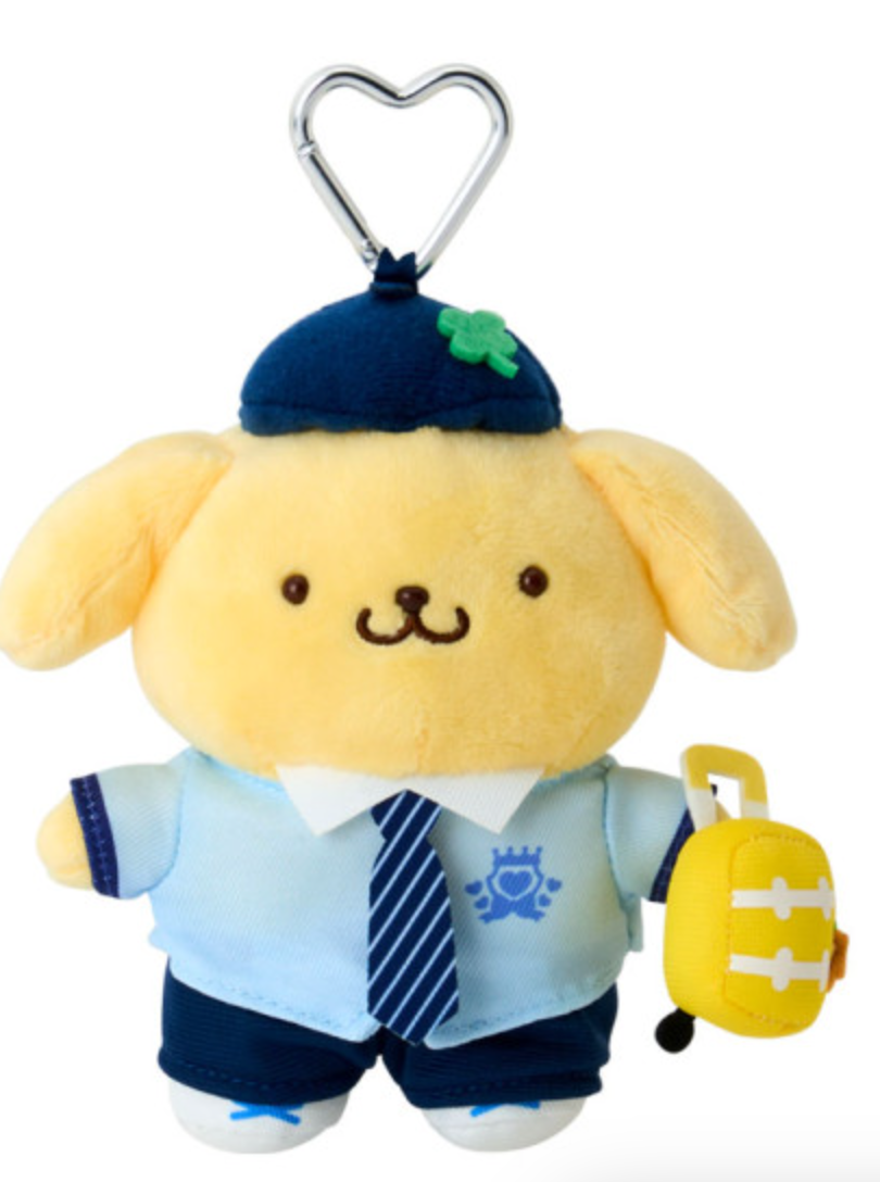 SANRIO ORIGINAL POMPOMPURIN ACADEMY SPARKLING JOURNEY SCHOOL UNIFORM MASCOT HOLDER