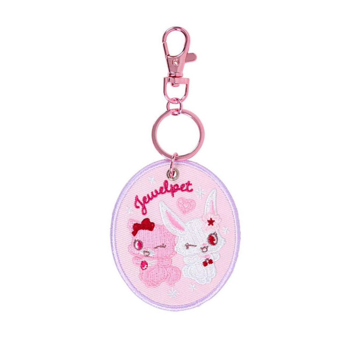 SANRIO JEWELPET EMBROIDERED PATCH KEYCHAIN