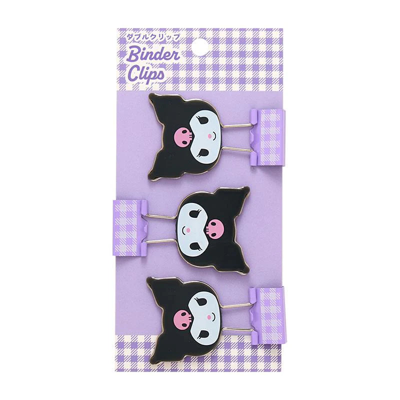 SANRIO KUROMI 3 PC DOUBLE CLIP SET