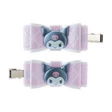 SANRIO JAPAN ORIGINAL KUROMI RIBBON HAIR CLIP SET