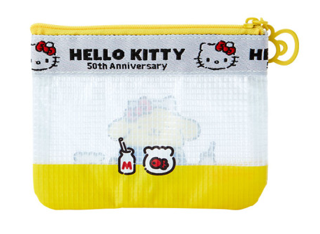 SANRIO JAPAN ORIGINAL POMPOMPURIN VINY FLAT POUCH / HELLO KITTY 50TH ANNIVERSARY