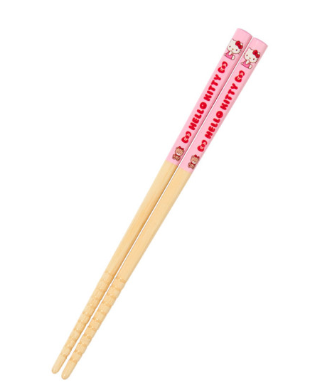 SANRIO ORIGINAL HELLO KITTY BAMBOO CHOPSTICKS 16.5CM