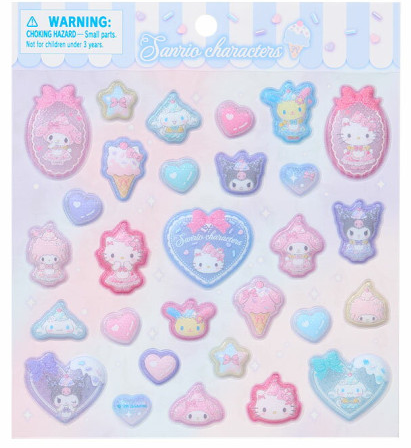 SANRIO ORIGINAL CHARACTER DREAMY ICE CREAM GLITTER PUFFY STICKER