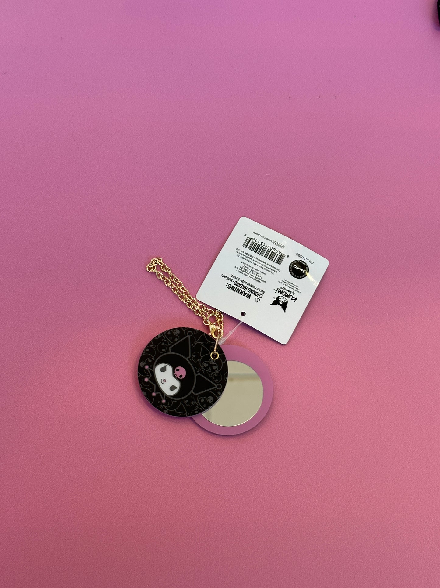 KUROMI SLIDE MIRROR W/KEY CHAIN SILHOUETTE