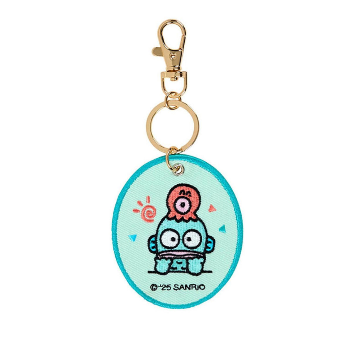 SANRIO HANYODON EMBROIDERED PATCH KEYCHAIN