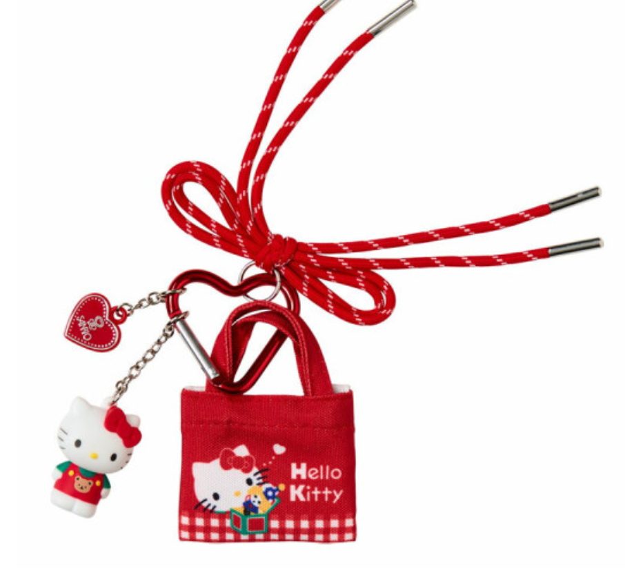 SANRIO ORIGINAL HELLO KITTY TOTE BAG CARABINER RETRO NOSTALGIA MINIATURE KEYCHAIN BAG CHARM