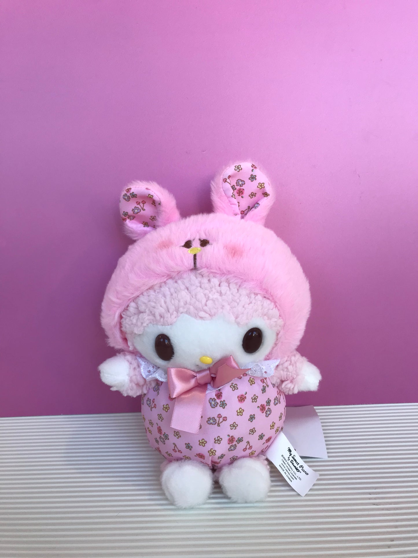 MY SWEET PIANO 9 IN PLUSH FLOWER BUNNY