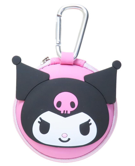 SANRIO ORIGINAL KUROMI MINI ROUND ACCESSORY POUCH PINK