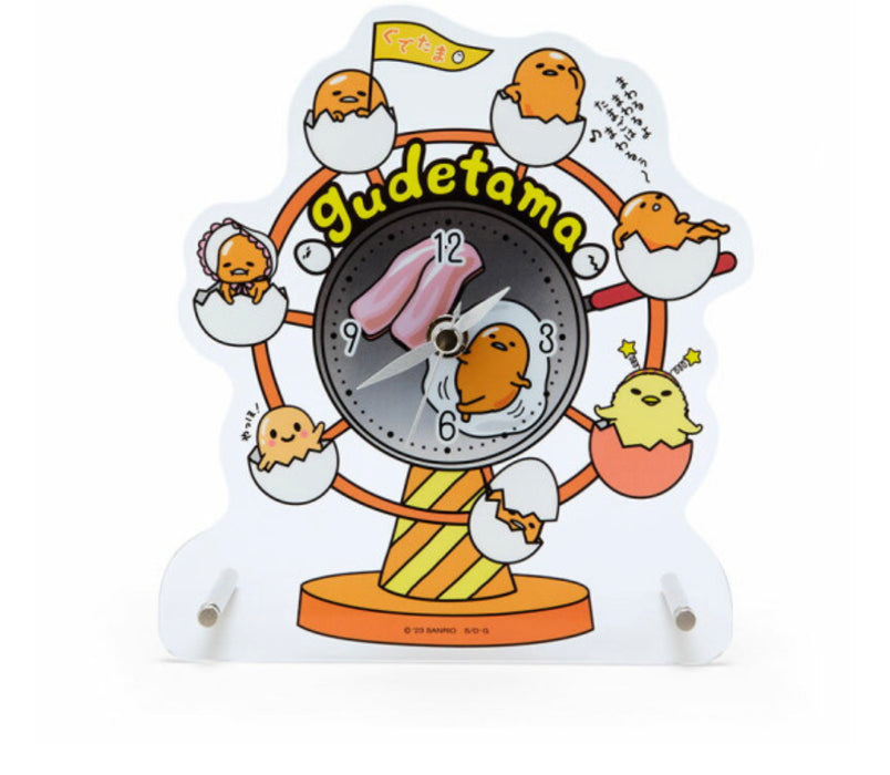 SANRIO JAPAN ORIGINAL GUDETAMA ACRYLIC STAND CLOCK GUDETAMA LAND
