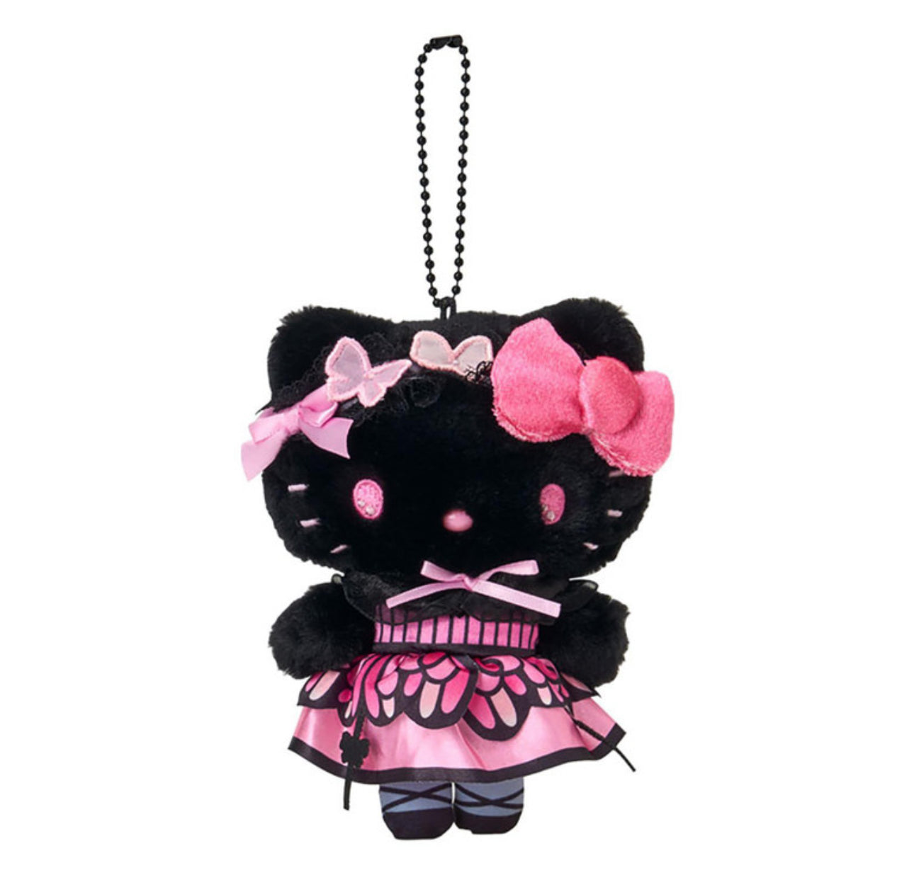 SANRIO MASCOT HOLDER BUTTERFLY HELLO KITTY BLACK