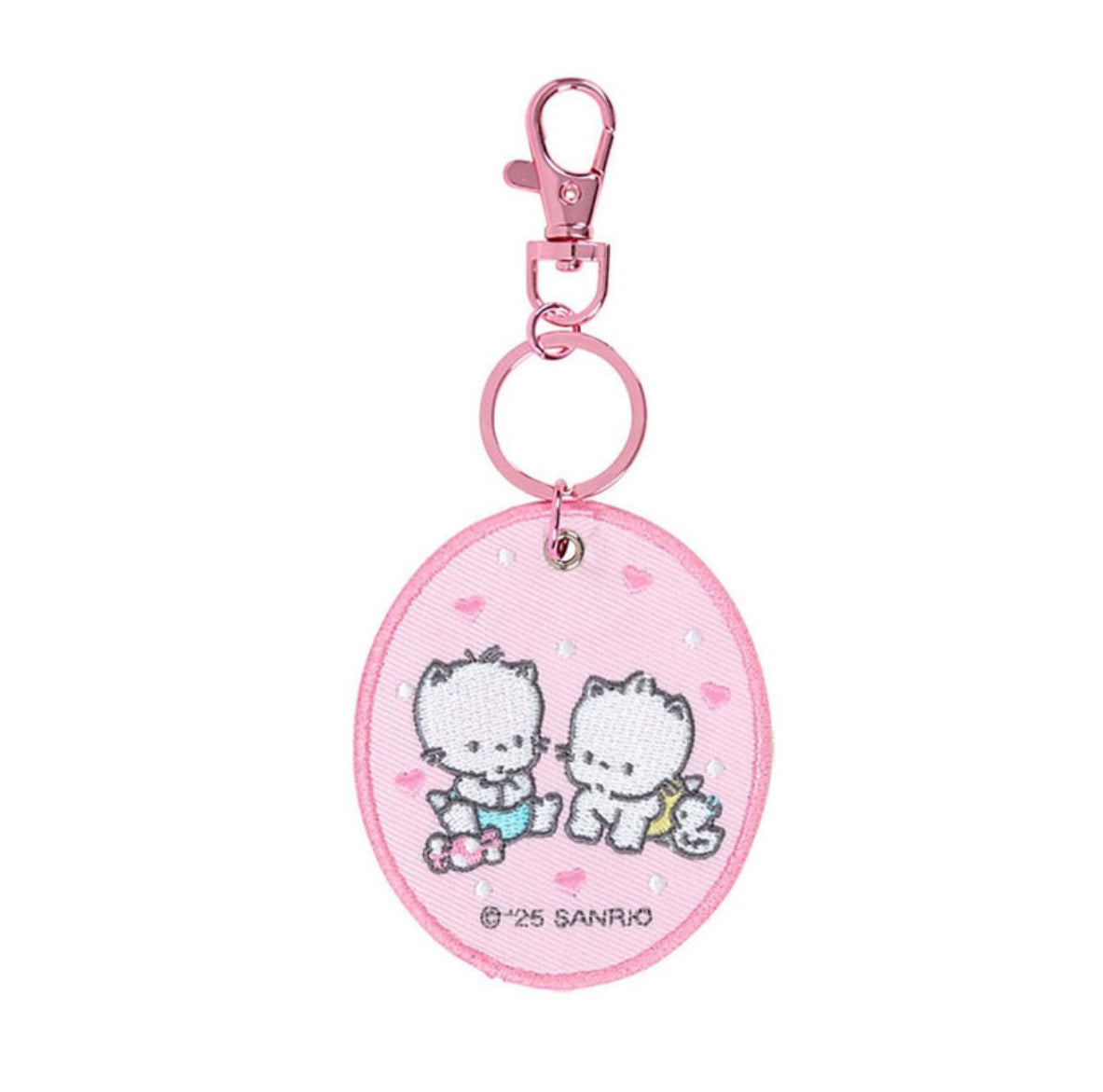SANRIO NYA NI NYU NYE NYON EMBROIDERED PATCH KEYCHAIN