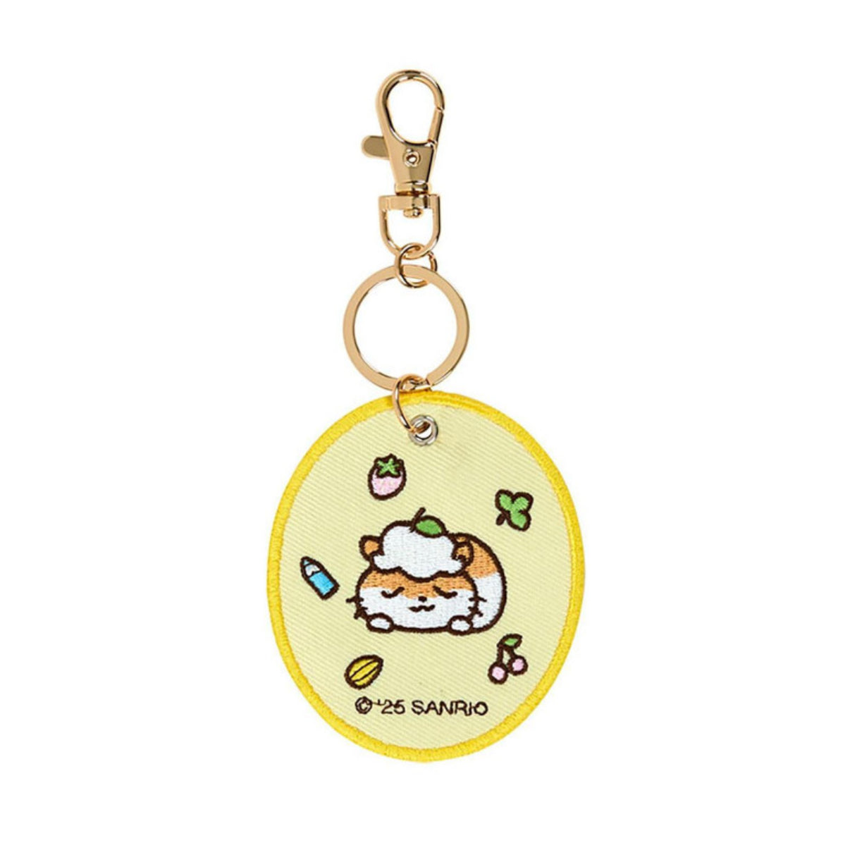 SANRIO COROCORO KURININ EMBROIDERED PATCH KEYCHAIN