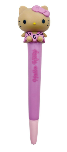 SANRIO ORIGINAL HELLO KITTY PURU PURU MASCOT GEL PEN PINK LEOPARD