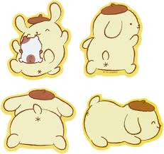 SANRIO JAPAN ORIGINAL POMPOMPURIN BOUNCY BUTT STICKER SET