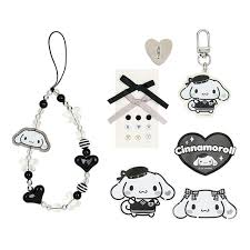SANRIO ORIGINAL CINNAMOROLL MONTONE DECORATION CHARM SET BLACK & WHITE