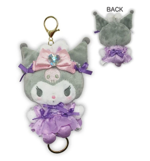 SANRIO ORIGINAL KUROMI BUNNIES BALLERINA RABBIT RETRACTABLE REEL MASCOT KEYCHAIN