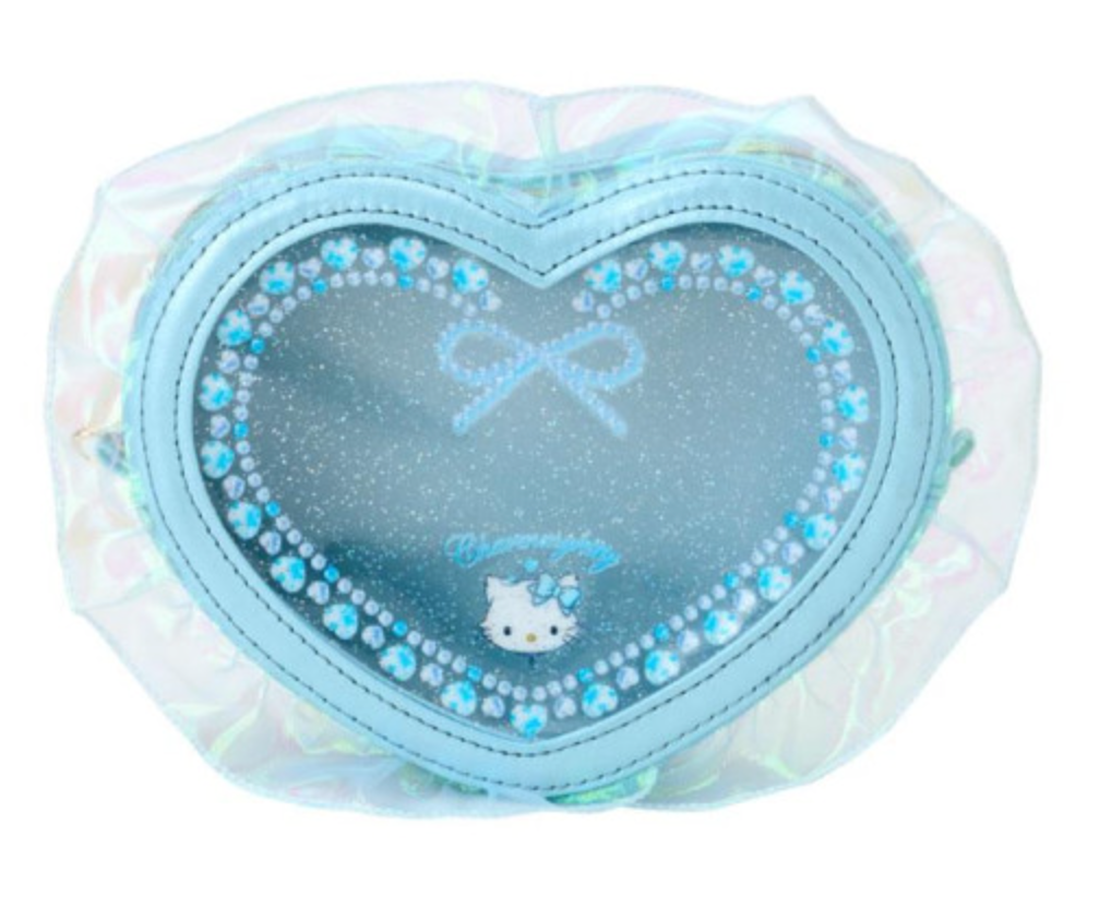 SANRIO ORIGINAL CHARMMY KITTY Y2K BALLET CORE HEART-SHAPED CLEAR POUCH