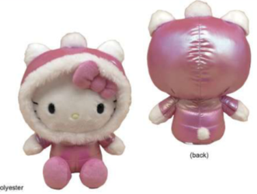 SANRIO HELLO KITTY 12 IN HOODED SHINY PUFFER JACKET