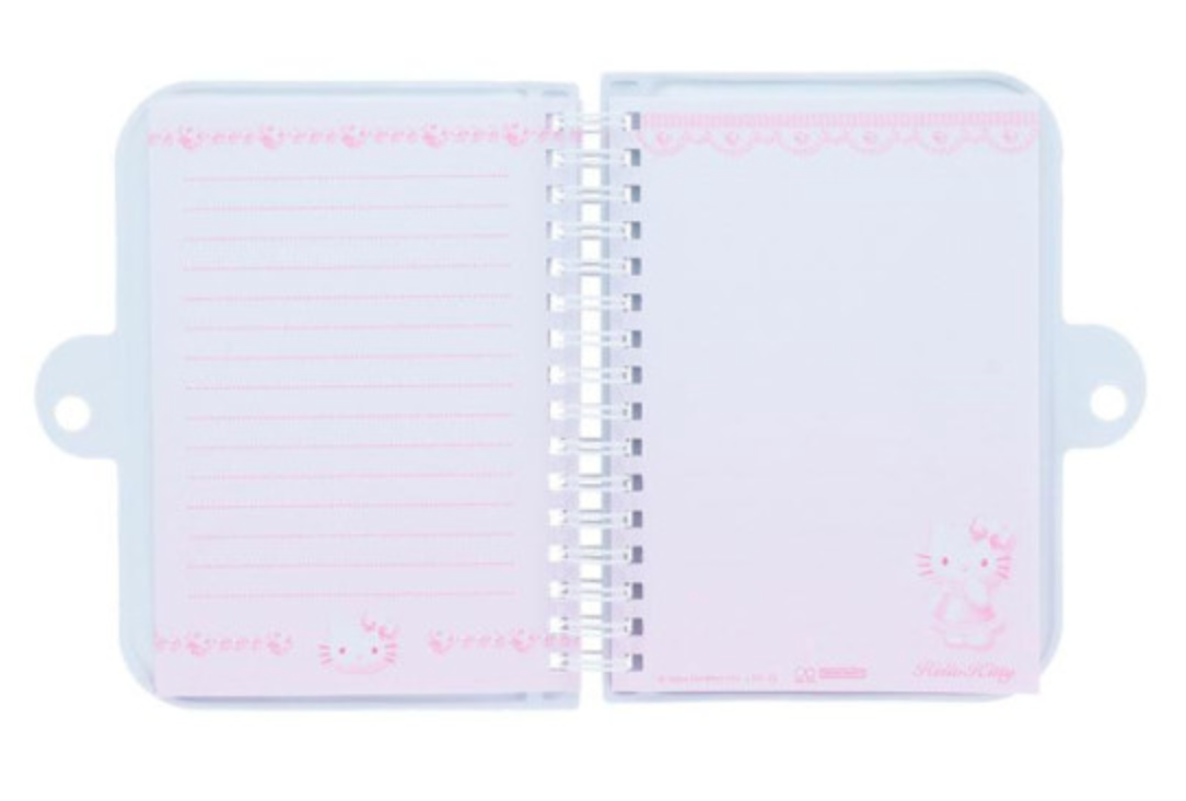 SANRIO ORIGINAL HELLO KITTY Y2K BALLET CORE RING NOTEBOOK WITH HEART PADLOCK