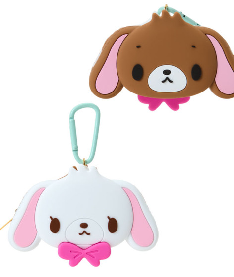 SANRIO ORIGINAL SUGARBUNNIES BISCUIT REVERSIBLE 3D MASCOT SILICONE MINI POUCH KEYCHAIN