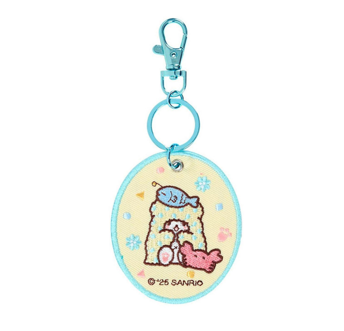 SANRIO MARUMOFUBIYORI EMBROIDERED PATCH KEYCHAIN