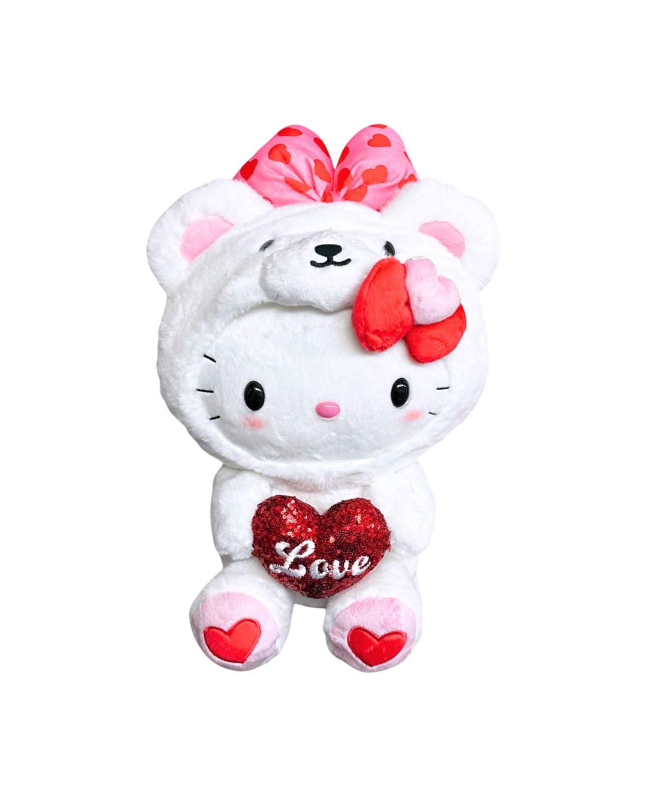 SANRIO HELLO KITTY 15 IN PLUSH HEART BEAR WHITE