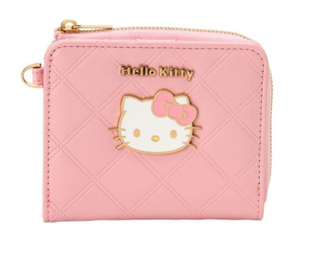 SANRIO ORIGINAL HELLO KITTY BIFOLD WALLET PINK GOLD