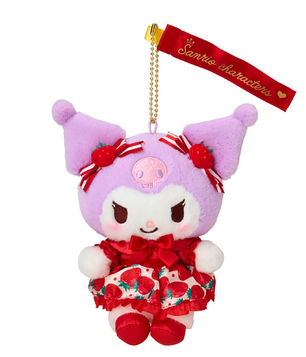 SANRIO ORIGINAL KUROMI MASCOT CHARM / PLUSH ICHIGO NEWSPAPER 50TH ANNIVERSARY