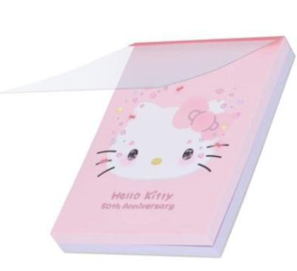 SANRIO ORIGINAL HELLO KITTY MINI NOTEPAD PINK TOUGHING 50TH ANNIVERSARY2023