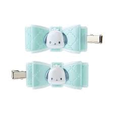 SANRIO JAPAN ORIGINAL POCHACCO RIBBON HAIR CLIP SET