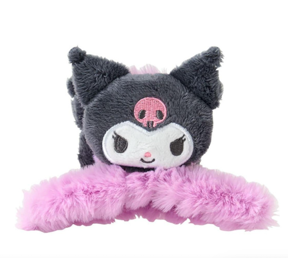 SANRIO ORIGINAL KUROMI MASCOT HAIR CLAW CLIP FLUFFY FACE