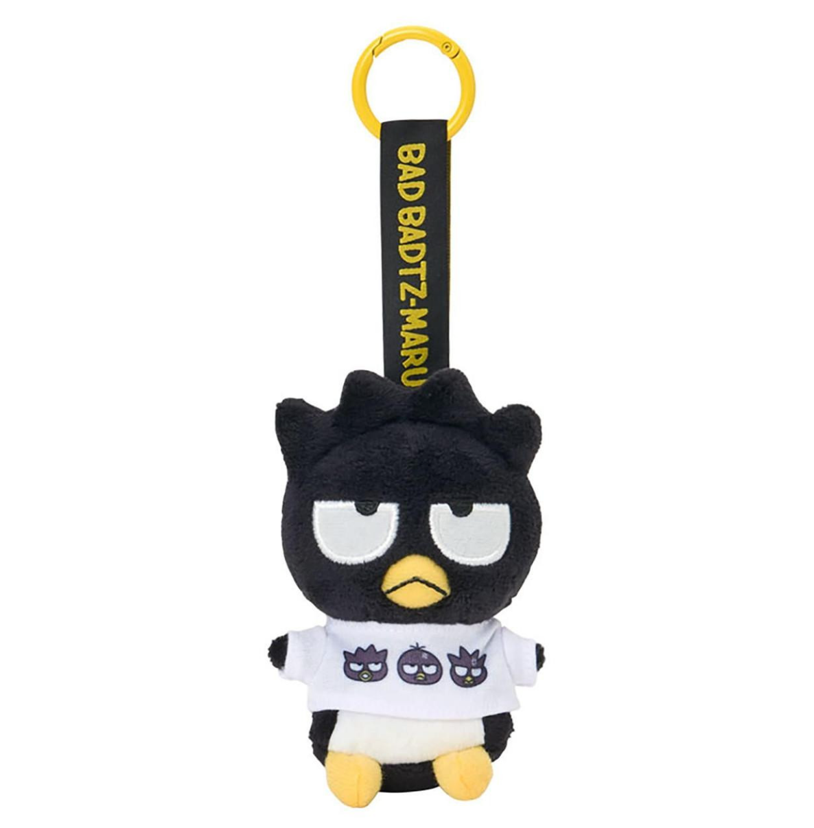 SANRIO ORIGINAL BADTZ MARU PLUSH MASCOT WITH CARABINER BAG CHARM (HANGYODON & BAD BADTZ-MARU FUNNY FACE)