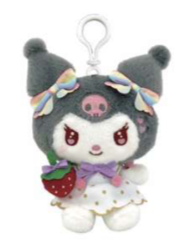 SANRIO KUROMI MASCOT CLIP ON STRAWBERRY RAINBOW