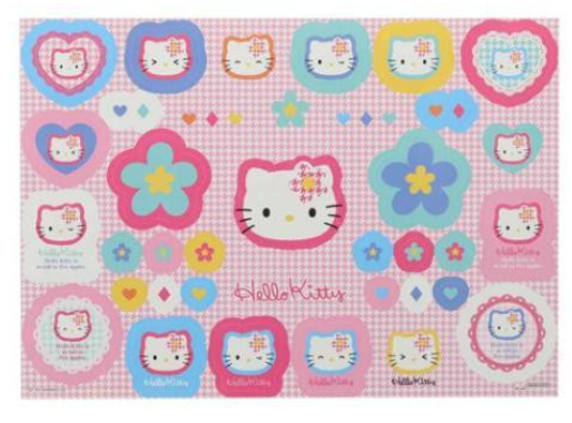 SANRIO ORIGINAL HELLO KITTY A5 FILE WITH STICKER SET Y2K HOUNDSTOOTH