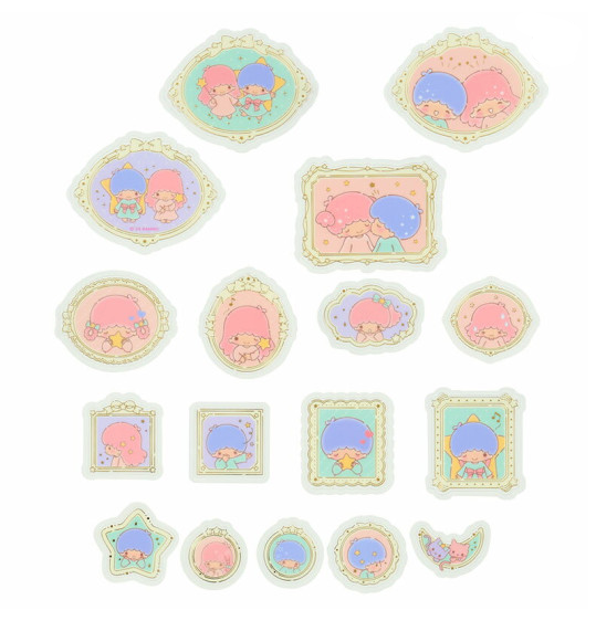SANRIO ORIGINAL LITTLE TWIN STARS STICKERS SEAL SET FRAME DESIGN